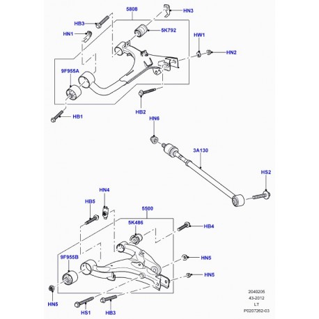 Land rover bras de suspension arrière Range Sport (LR019977)