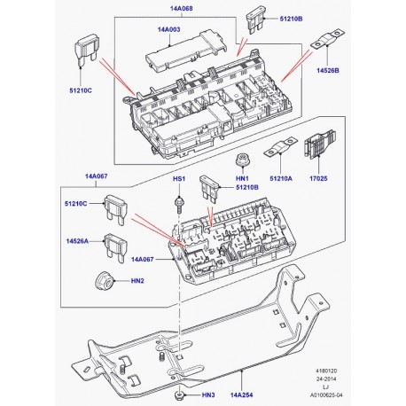 Land rover fusible Range L322 (LR020397)