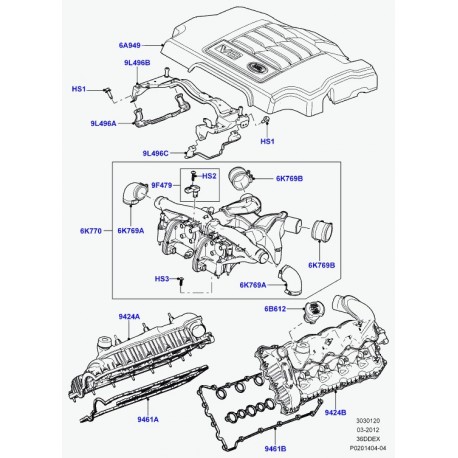 Land rover conduit d'air Range L322 (LR020530)