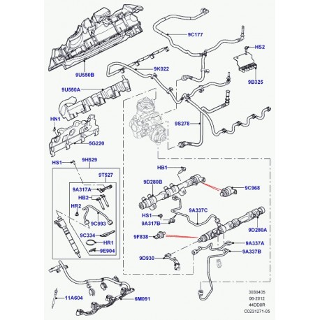 Land rover sonde pression carburant Range L405,  Sport (LR020693)