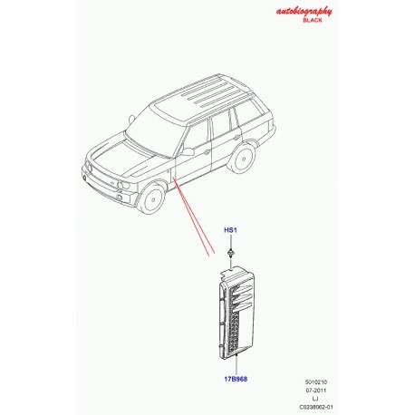 Land rover calandre aile avant Range L322 (LR020935)