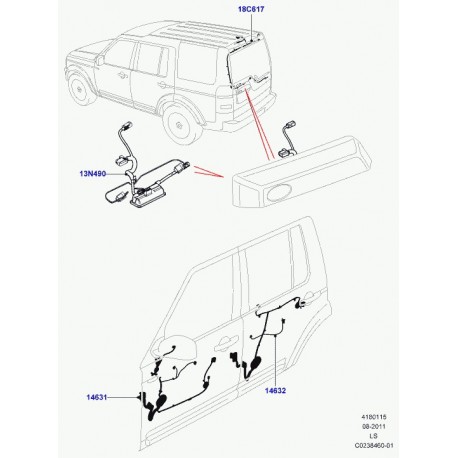 Land rover cablage hayon Discovery 3 (LR021099)