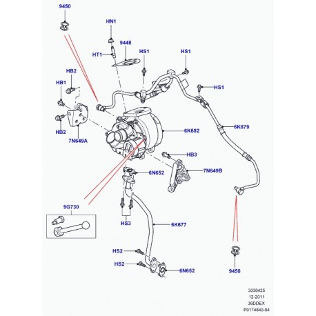 Land rover turbocompresseur Range Sport (LR021653)