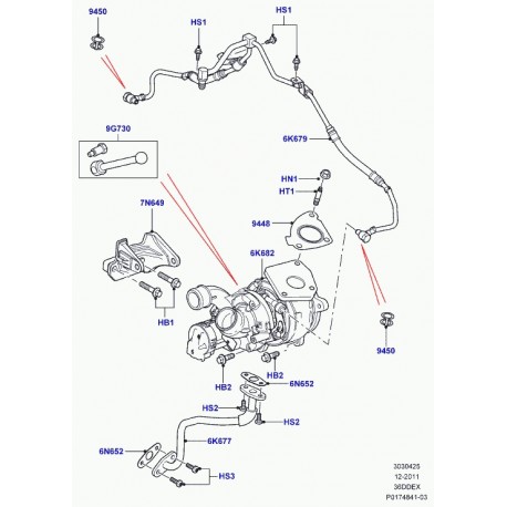 Land rover turbocompresseur Range Sport (LR021654)