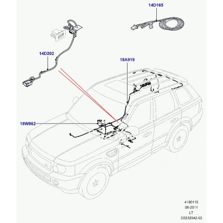 Land rover fil de connexion +-radio Range Sport (LR021752)