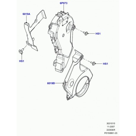 Land rover couvercle courroie distribution Evoque (LR022097)