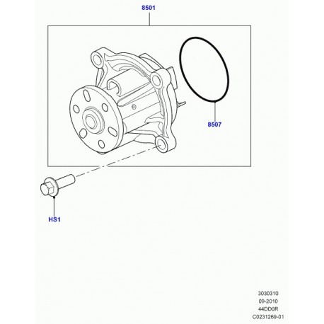 Land rover pompe à eau Range L322,  L405,  Sport (LR022688)