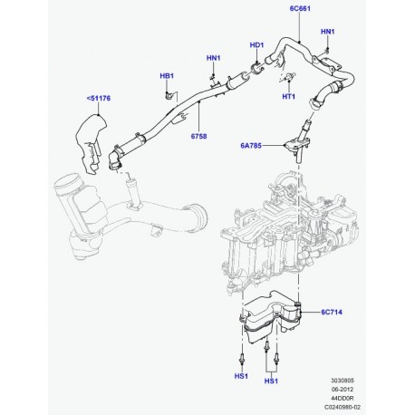 Land rover separateur d'huile Range L405,  Sport (LR022907)