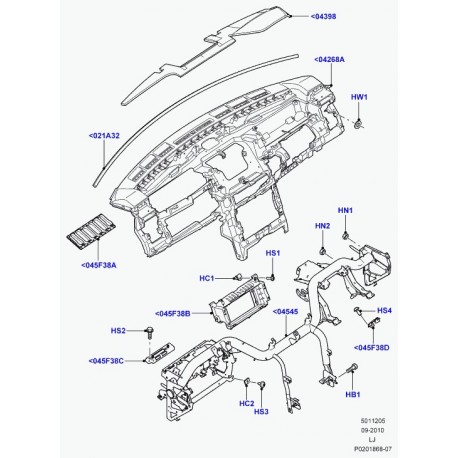 Land rover joint pare-brise Range L322 (LR022908)