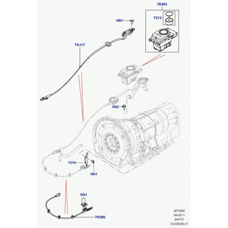 Land rover levier de changement de vitesses Range L405,  Sport (LR022943)