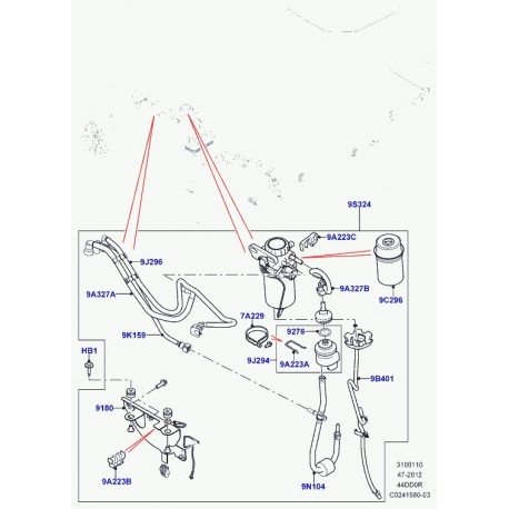 Land rover rechauffeur carburant Range L405,  Sport (LR023057)