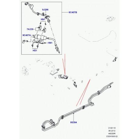 Land rover support pompe a combustible Range L405,  Sport (LR023066)