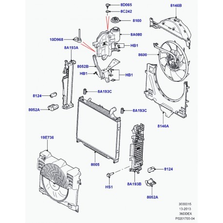 Land rover reservoir compensateur radiateur Range L322 (LR023080)