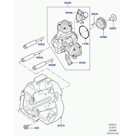 Land rover joint pompe injection carburant Range L405,  Sport (LR023170)