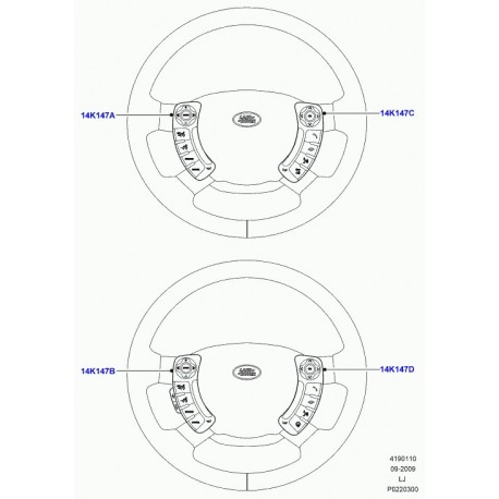 Land rover interrupteur volant Range L322 (LR023197)