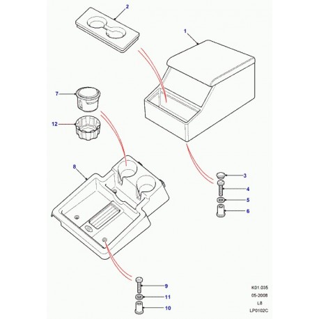 Land rover console Defender 90, 110, 130 (LR023430)