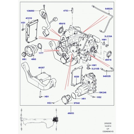 Land rover bague d'etancheite Evoque (LR023440)