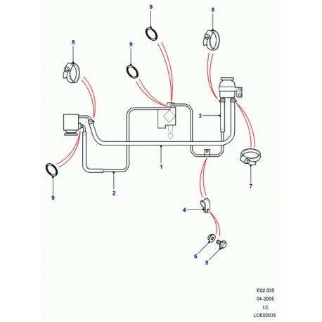 Land rover tuyau flex.- reservoir a pompe Defender 90, 110, 130 (LR023477)