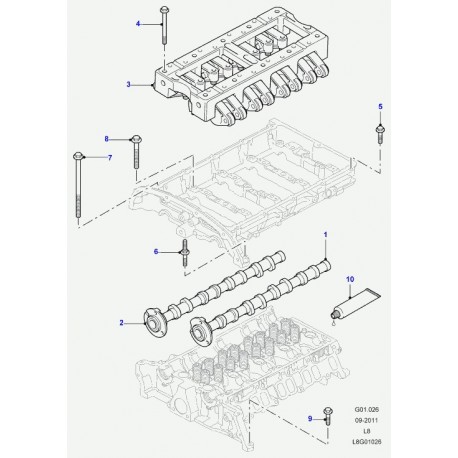 Land rover arbre a cames Defender 90, 110, 130 (LR023525)