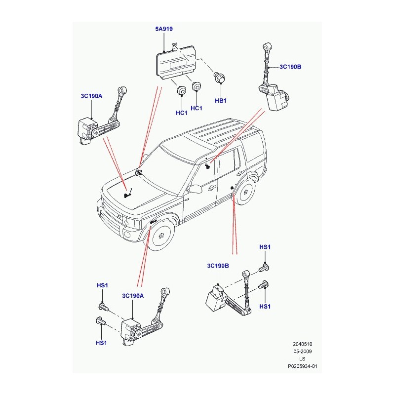 land rover capteur suspension pneumatique evoque