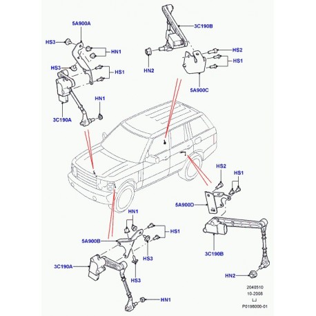 Land rover capteur suspension pneumatique Range L322 (LR023651)