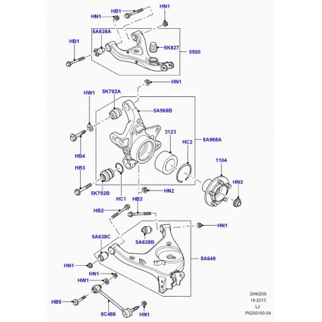 Land rover bras de suspension arrière Range L322 (LR023711)