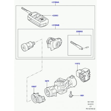 Land rover serrure antiv. dir.et contact all. Discovery 3, Range Sport (LR023939)