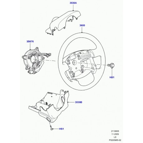 Land rover volant de direction Discovery 3 (LR024056)