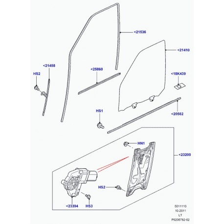 Land rover bas de glace descendante Discovery 3, Range Sport (LR024084)