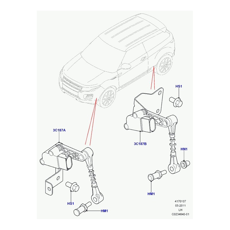 land rover capteur suspension pneumatique evoque