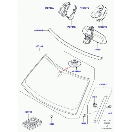 Land rover retroviseur interieur Discovery 3, Range L322 (LR024336)