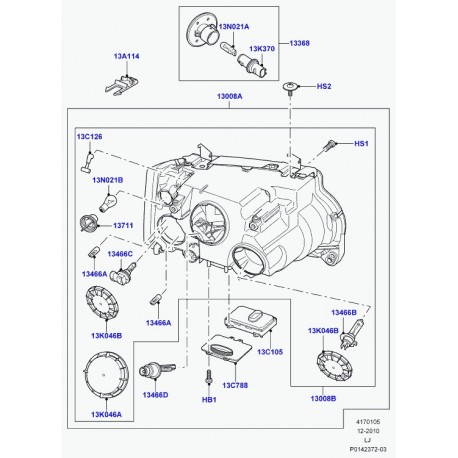 Land rover phare Range L322 (LR024402)