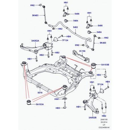 Land rover piece de jonction-barre stabilis. Evoque (LR024474)