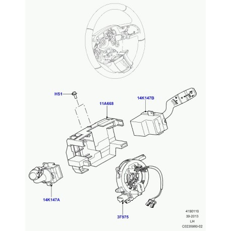 Land rover commutateur feux indicateur direction Evoque (LR024624)