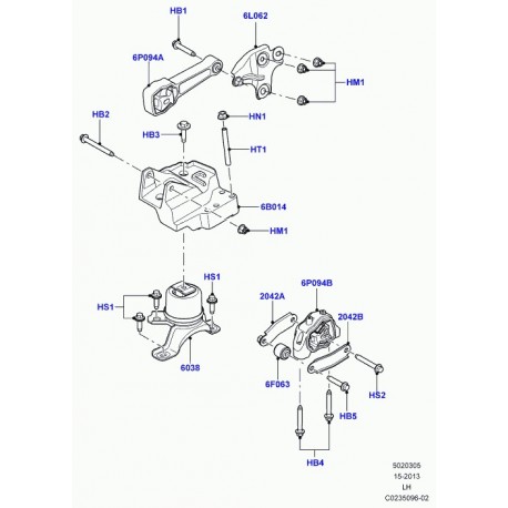 Land rover bloc elastique suspension moteur Discovery Sport,  Freelander 2,  Evoque (LR024730)