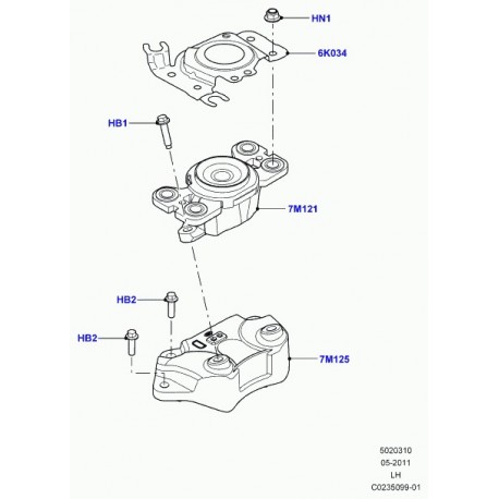 Land rover carter arriere-boite de vitesses Freelander 2 et Evoque (LR024738)