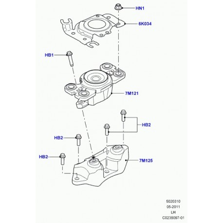 Land rover support transmission centre Evoque (LR024740)