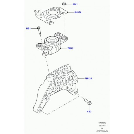 Land rover support transmission centre Evoque (LR024741)