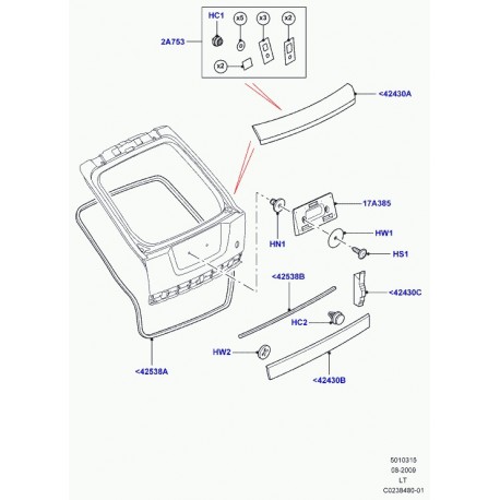 Land rover bague hayon Range Sport (LR024948)