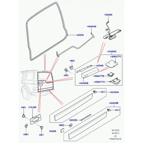 Land rover joint de hayon Discovery 3 (LR024949)