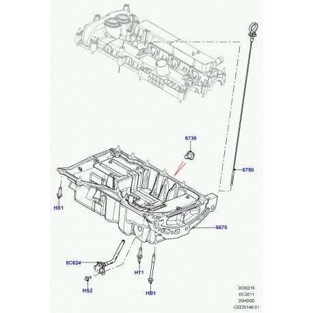 Land rover senseur niveau d'huile Discovery Sport,  Freelander 2,  Evoque (LR024971)