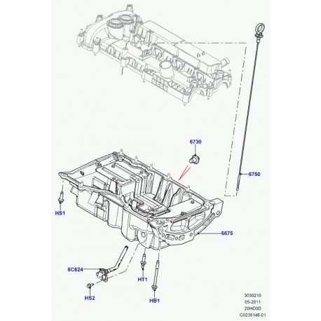 Land rover bouchon de vidange d'huile Evoque (LR025048)