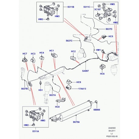 Land rover agrafe Range L322 (LR025056)
