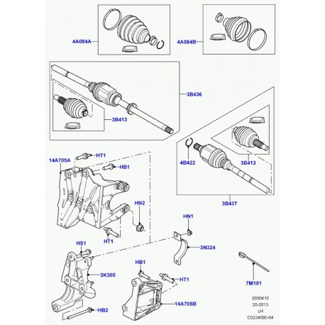 Land rover souflet cardan coteboite Evoque (LR025066)