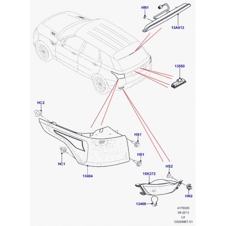 Land rover ampoule feu indicateur direction Evoque et Range Sport (LR025150)