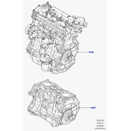 Land rover moteur deshabille Evoque (LR025366)