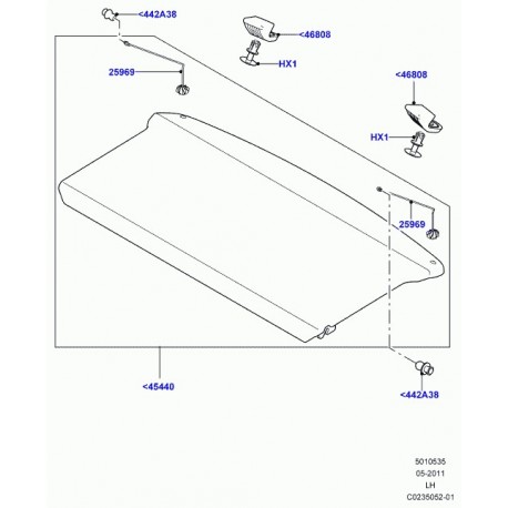 Land rover bouton sangle de plage Evoque (LR025401)