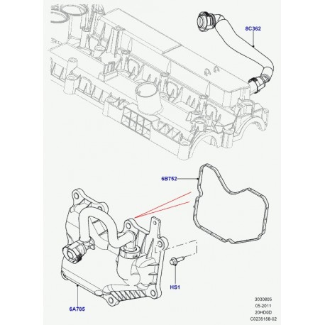 Land rover separateur d'huile Evoque (LR025615)