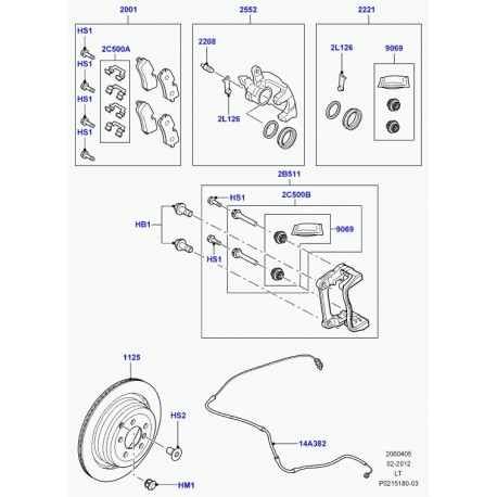 Land rover kit fix plaquette frein Range Sport (LR025740)