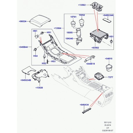 Land rover couverture levier frein stationnement Evoque (LR025863)